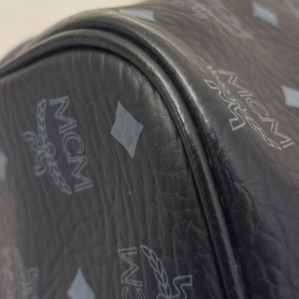 💯 Auth MCM Black Leather Tote Bag  (Medium) - Picture 6 of 16